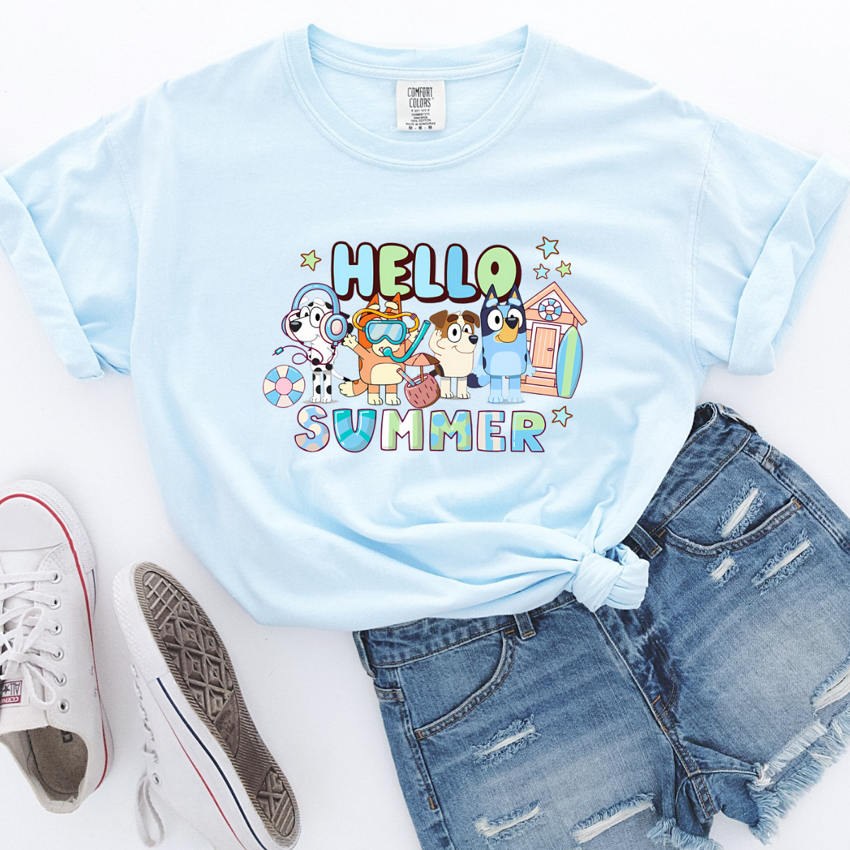Bluey Hello Summer Comfort Colors Tee