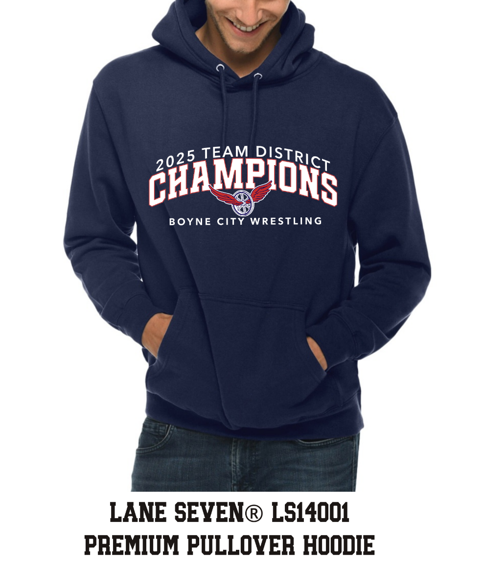 Wrestling: Team District Champions Premium Lane Seven Hoodie Youth/Adult