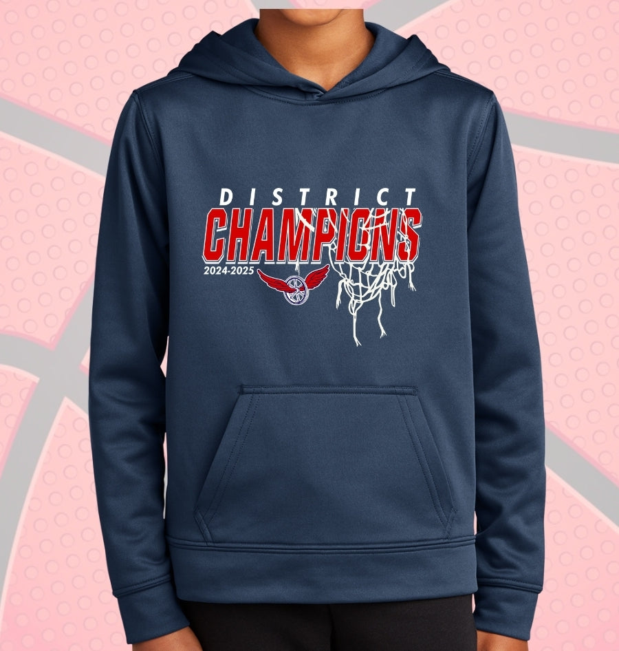 Boyne City Basketball District Champions Performance Hooded Sweatshirt