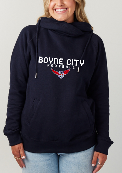 Ladies Classic Fleece Funnel Neck Pullover Hood