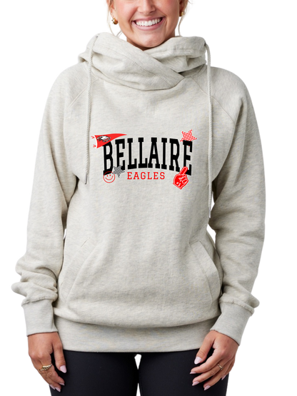 Bellaire Eagles: Enza® 32979 Ladies Classic Fleece Funnel Neck Pullover Hood