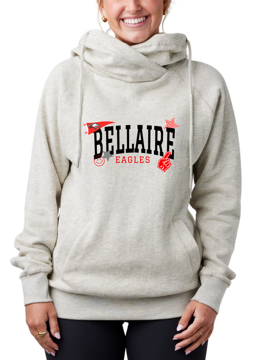 Bellaire Eagles: Enza® 32979 Ladies Classic Fleece Funnel Neck Pullover Hood