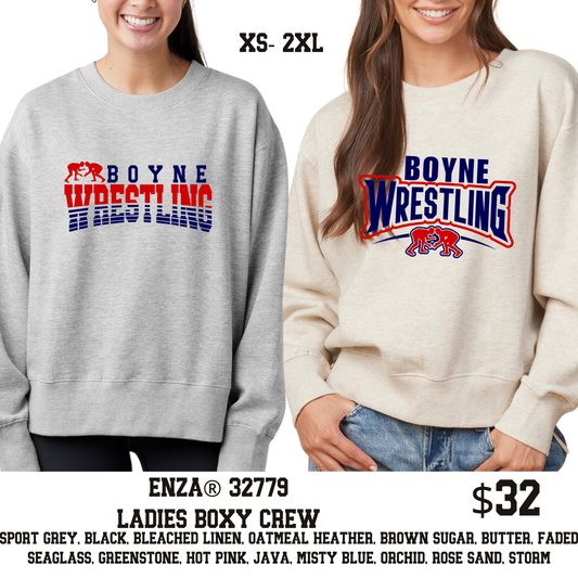 Wrestling: Ladies Boxy Crewneck