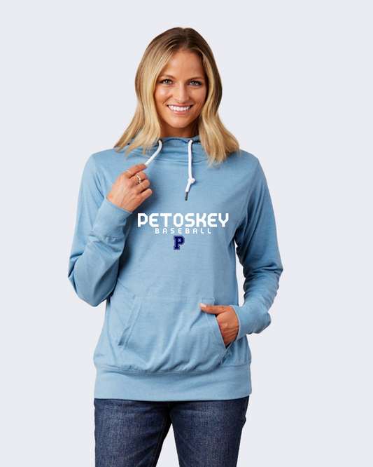 Enza® 09379 Ladies Long Sleeve Funnel Neck Hooded Tee