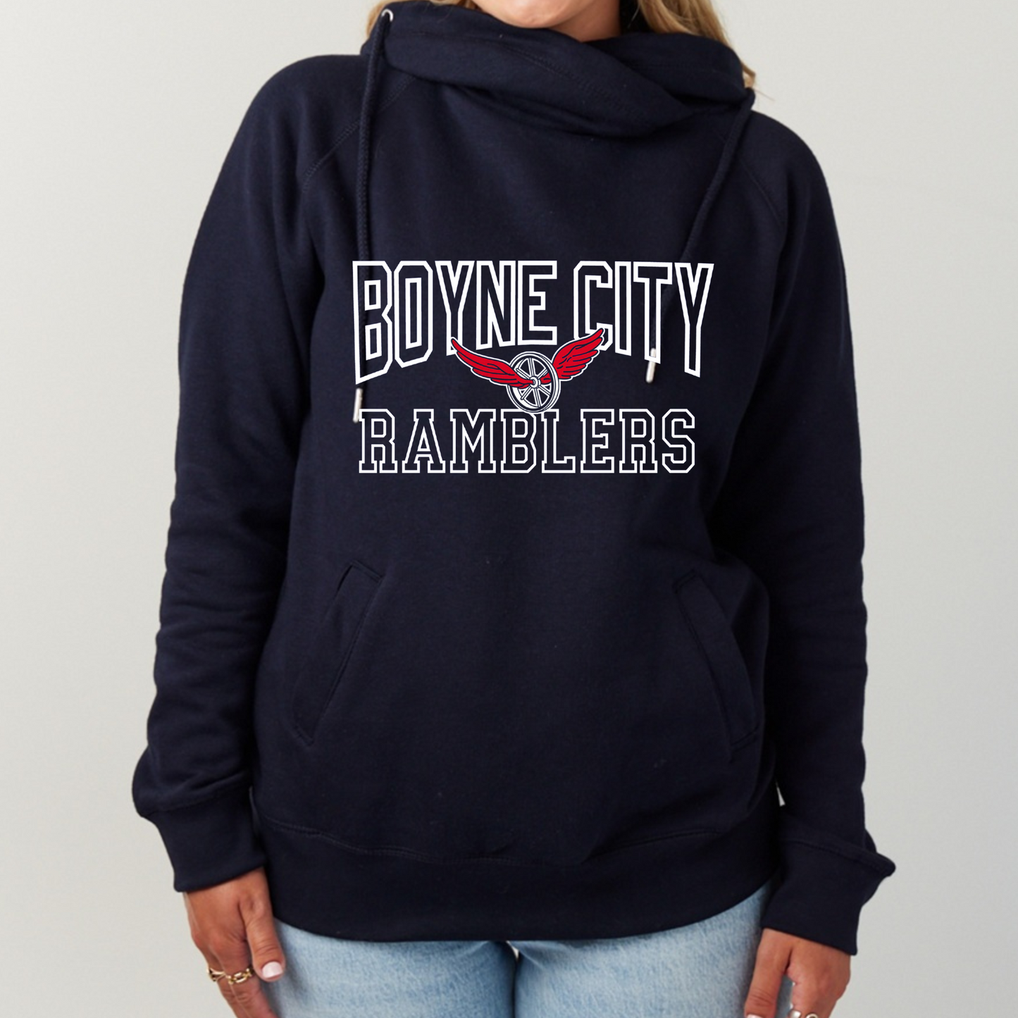 Enza Funnel Neck Hooded Sweatshirt