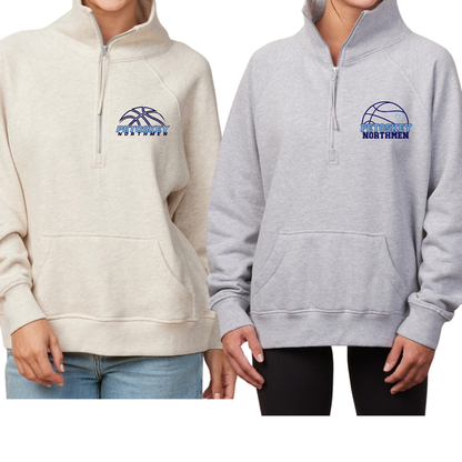 Enza Womens Boxy 1/4 Zip Sweatshirt (without hood)