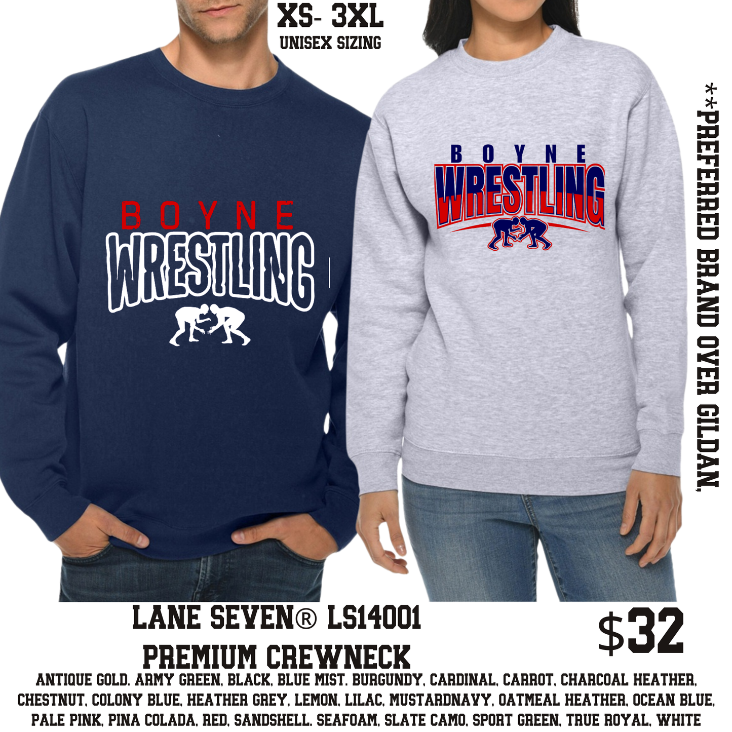 Wrestling: Adult Crewneck