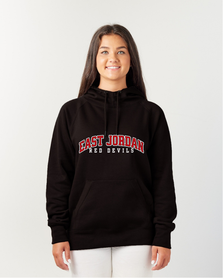 East Jordan Red Devils Enza® 32979 Ladies Classic Fleece Funnel Neck Pullover Hood