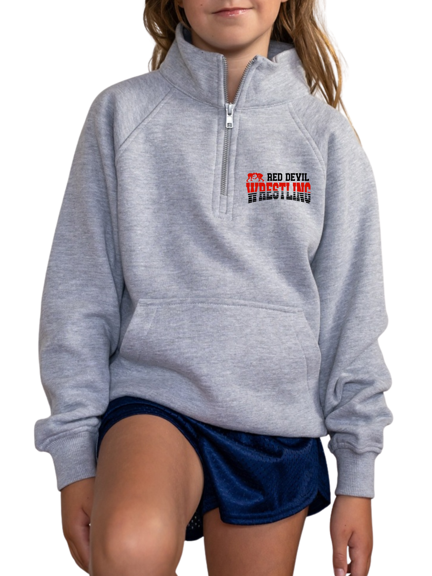 East Jordan Wrestling: Enza® 91179 Youth Boxy Half Zip Fleece