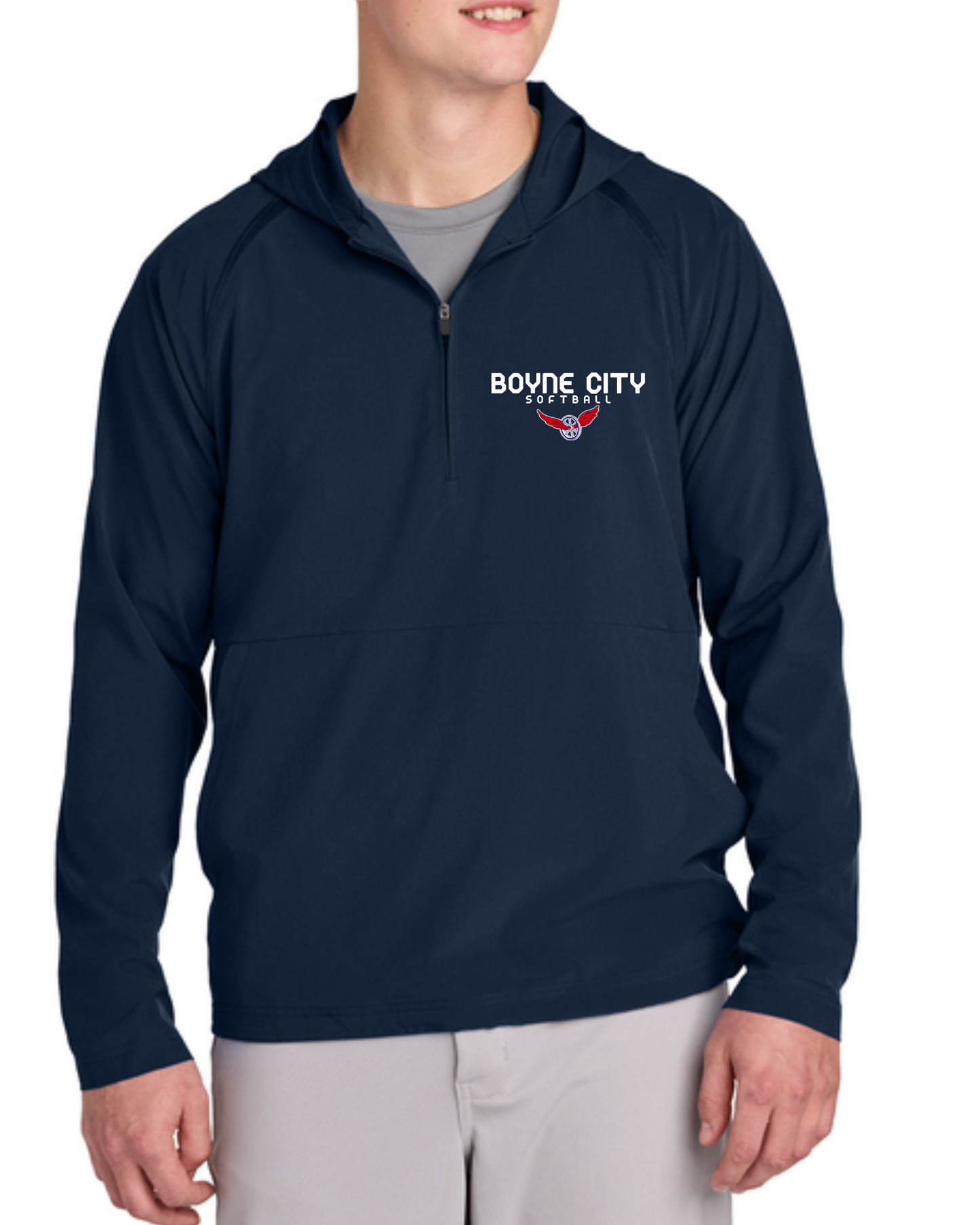 Sport-Tek® Repeat 1/2-Zip Long Sleeve Hooded Jacket