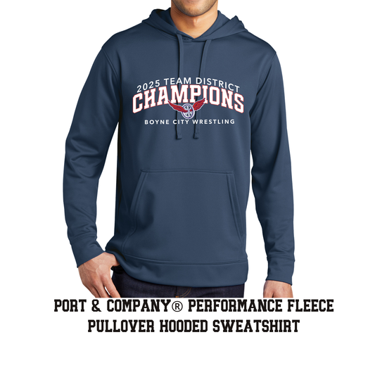 Wrestling: Team District Champions Performance Hoodie Youth/Adult