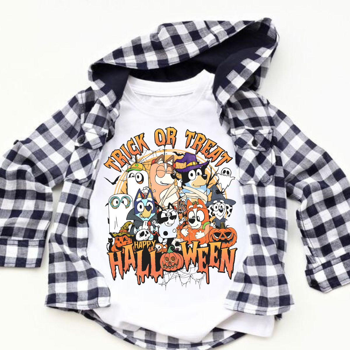 Bluey Trick or Treat Halloween Bella + Canvas Tee
