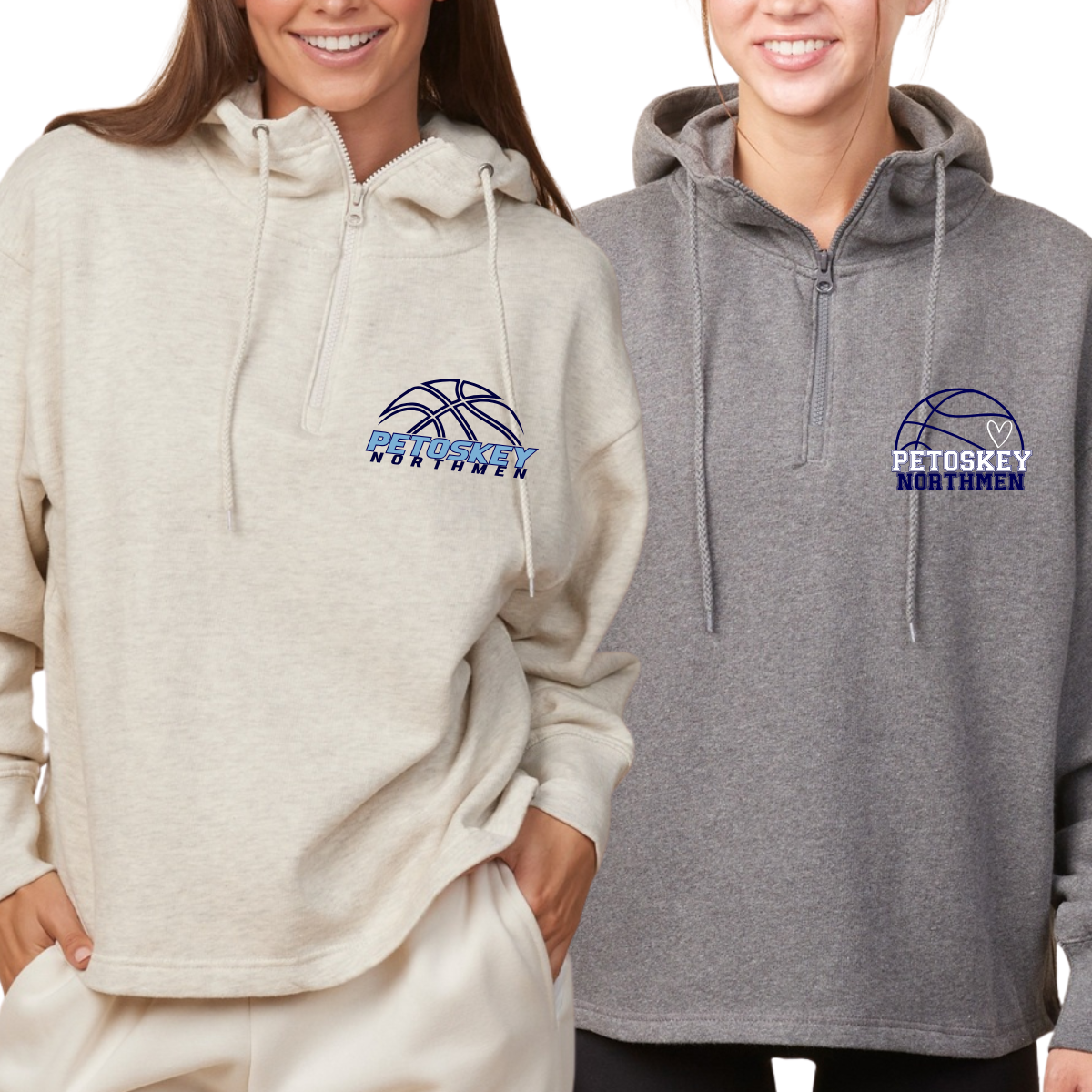 Enza Womens Boxy 1/2 Zip Sweatshirt with Hood