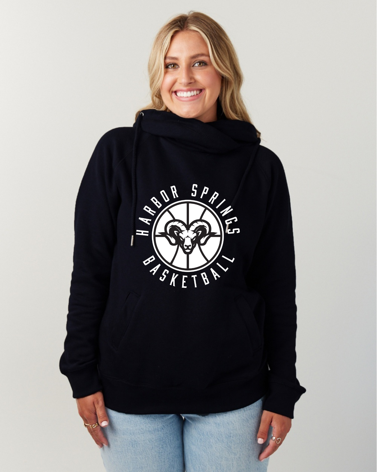 Enza Funnel Neck Hooded Sweatshirt