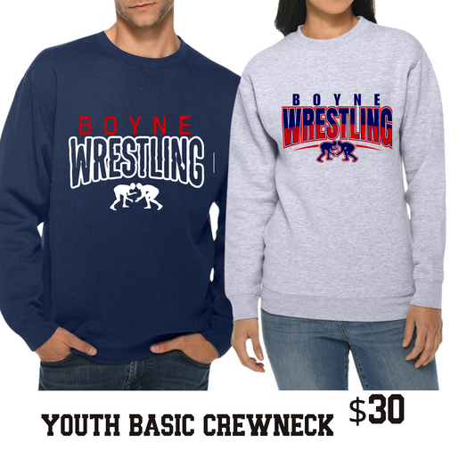 Wrestling: Youth Basic Fleece Lined Crewneck