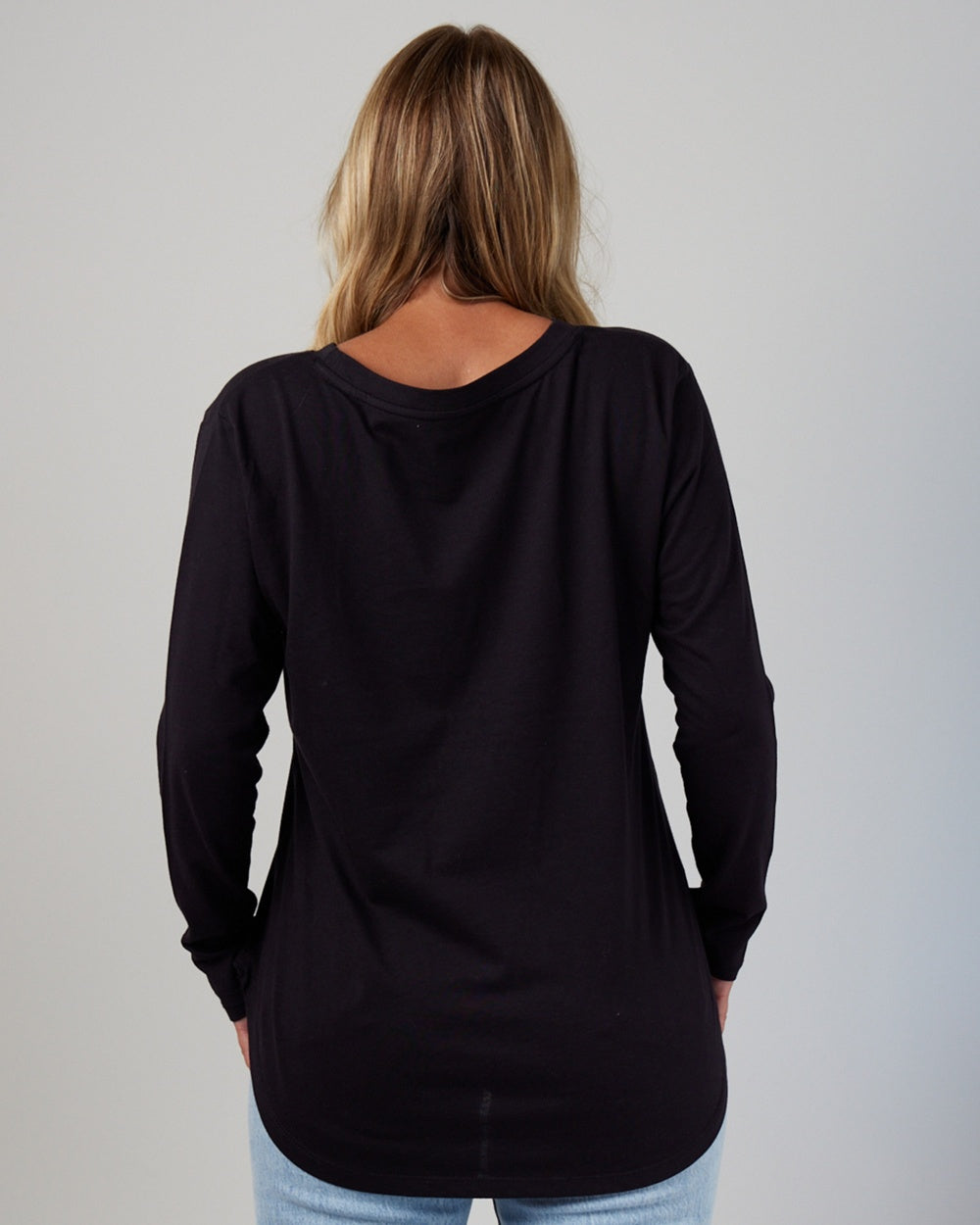 Enza Womens High/Low Long Sleeve Tee