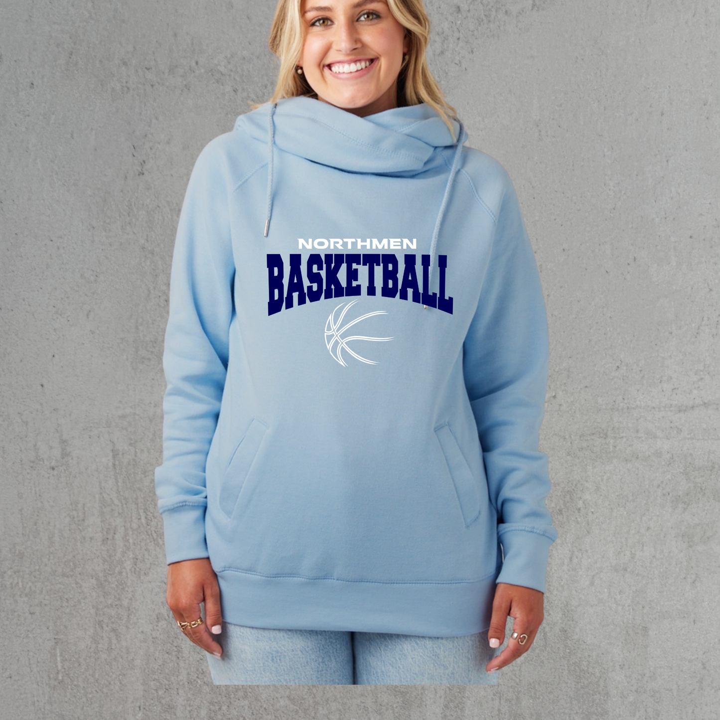 Petoskey Basketball: Enza® 32979 Ladies Classic Fleece Funnel Neck Pullover Hood