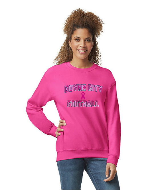 Boyne City Youth Football Pink Game:  Crewneck Sweatshirt