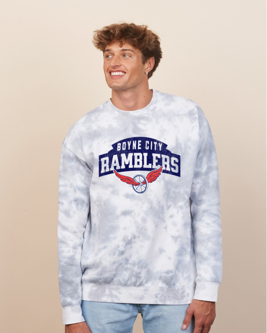 Boyne City Ramblers Enza® 98279 Tie Dye Fleece Crew Youth/Adult