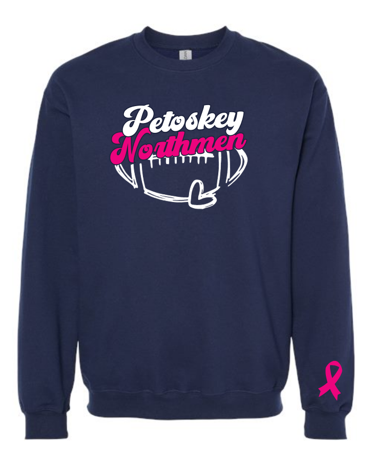 Petoskey Pink Game: Heart Crewneck Sweatshirt