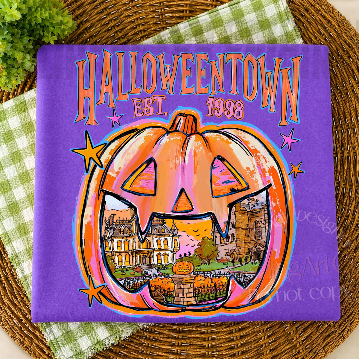 Halloweentown Neon Comfort Colors Tee