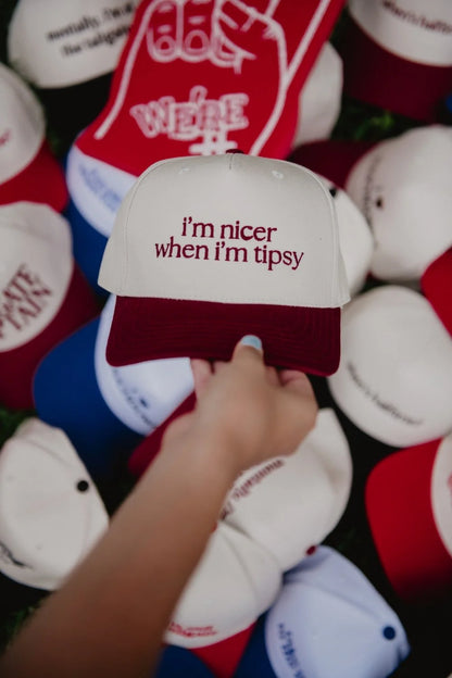 I'm Nicer When I'm Tipsy Vintage Trucker Hat for Women