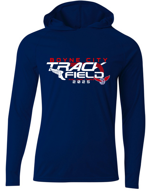 100% Polyester Performance Hooded Long Sleeve