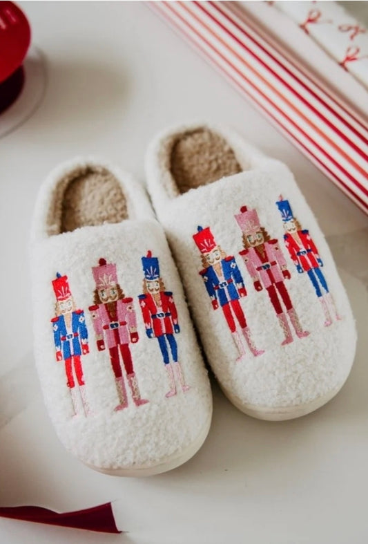 Nutcracker Sherpa Slippers