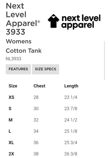 Next Level Apparel
Womens Cotton Tank