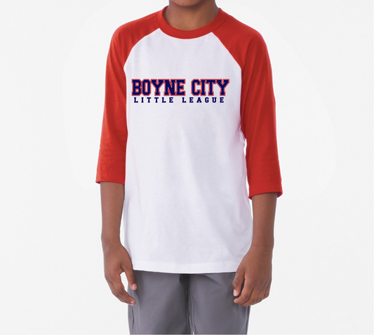 Youth Raglan Sleeve 3/4 Length Shirt