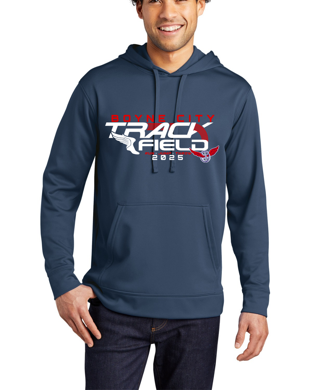 100% Polyester Performance Hooded Sweatshirt