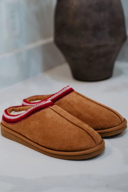 Chestnut Embroidered Women's Slippers